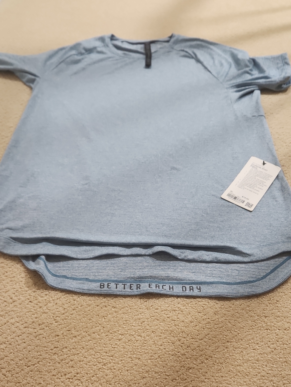 Lululemon Light Blue Drysense  Short Sleeve Top - Better Each Day